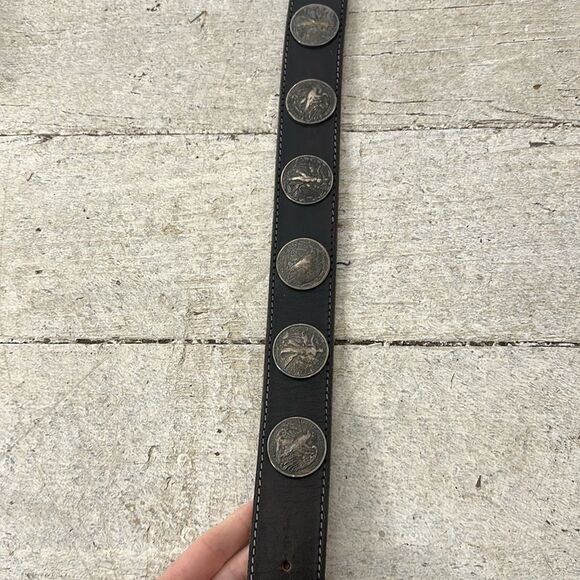 Vintage Genuine Leather Liberty Coin Conch Belt - Picture 11 of 11